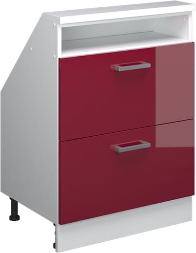 Vicco Rion Kast voor schuine wand – met 2 laden Rode hoogglans