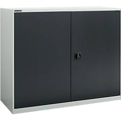 Draaideurkast MS-i 12412 - stalen - B 1200 x D 400 x H 1215 mm - 3 OH - tot 150 kg - lichtgrijs/antracietgrijs  - ons merk Schäfer Shop Select