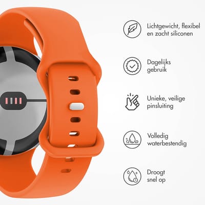 imoshion Siliconen⁺ bandje voor de Google Pixel Watch 5 / 4 / 3 (45 mm) - Maat L - Oranje