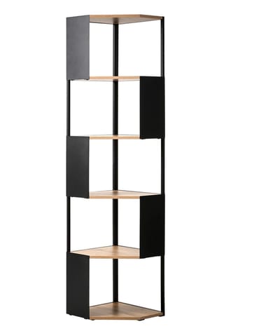 CALICOSY - Hoekstelling met 5 niveaus en zwarte metalen zijkanten H172 cm - EKLO