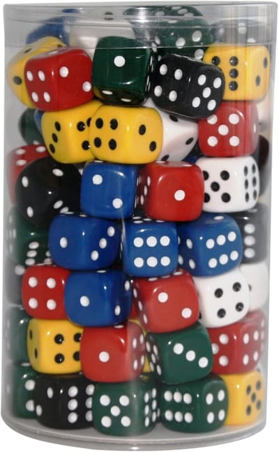 Dobbelstenen Set - Spelonderdelen - Bordspellen - 100 Stuks - 18 mm - Assortiment