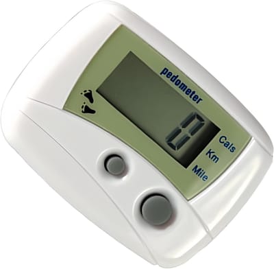 Stappenteller Digitaal - Fitness Tracker - Dagelijkse Activiteit Meten - Duidelijk Lcd-Scherm - 5 x 4 cm - Wit