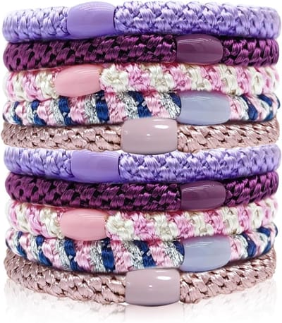 Multicolored Haarelastieken voor Meisjes en Vrouwen | 10 Stuks | Comfortabele Katoenen Elastieken voor Elke Gelegenheid