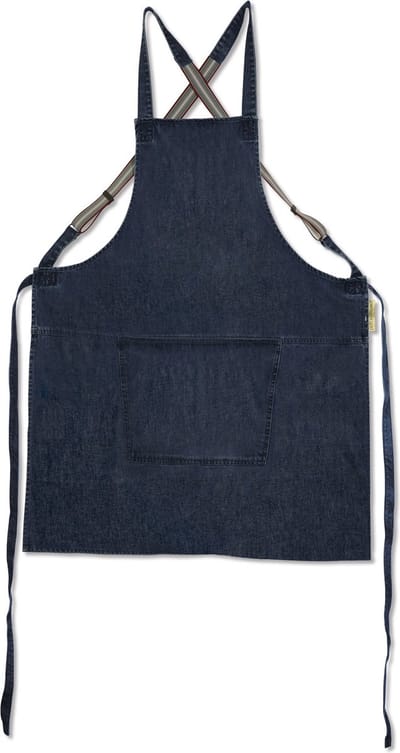 Dutchdeluxes Schort - Handgemaakt - Met Bretels - Uniek - Horeca - Denim blauw