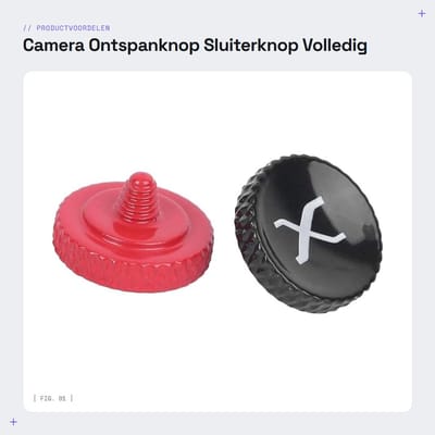 Dailygoods- Ontspanknop Volledig Metaal - Sluiterknop - Zwart/Rood - Rubberen Ringen - Geschikt voor Fuji X-serie - Comfortabele Ervaring