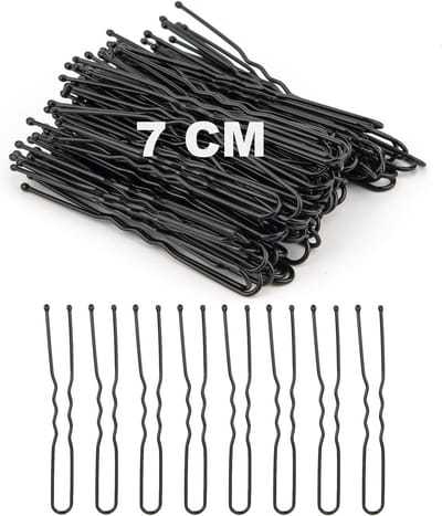 Grote U-vormige Haarspelden Zwart 100 Stuks 7 cm voor Dik Haar