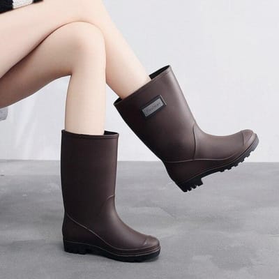 Middenbuis Regenschoenen Dames Verdikt Afneembaar Katoen Gevoerd Waterlaarzen Warme Regenlaarzen Dames Schoenen Volwassenen Rubberen Overschoenen 40 black