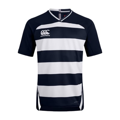 Canterbury Heren Evader Gestreepte Vapodri Shirt (Navy)