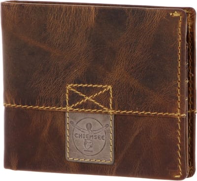 CHIEMSEE Leren Portemonnee Kuba Flap Wallet Cognac Bruine