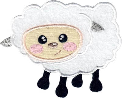 Strijkapplicatie Schaap - Strijkversiering Embleem - Kleding Versieren - Duurzaam Materiaal - 7x9cm