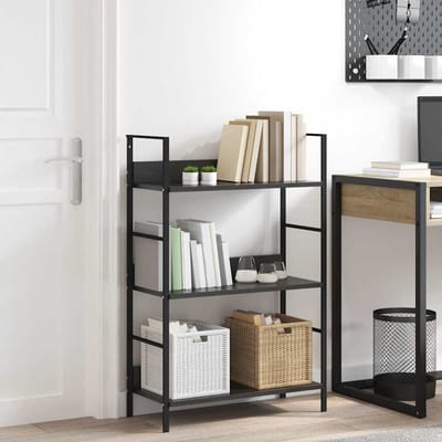 vidaXL - Boekenkast - met - 3 - schappen - 60x27,6x90,5 - cm - bewerkt - hout - zwart