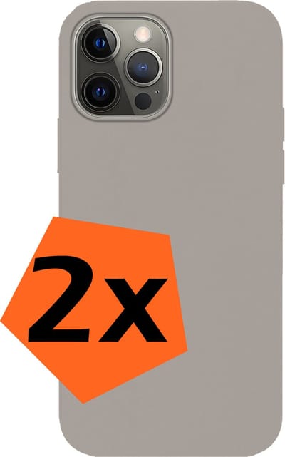 Hoes - 2 Stuks - Geschikt voor Apple iPhone 14 Pro Max - Sterk & Shockproof - Case Siliconen - Back Cover - Telefoon Hoes - Grijs