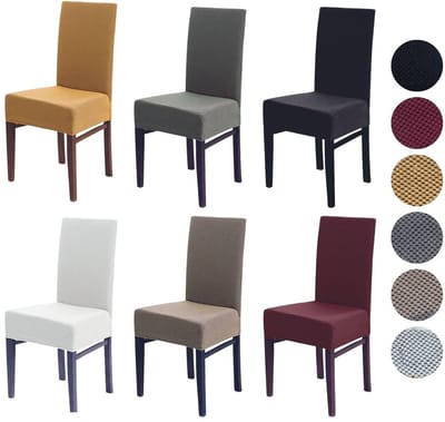 Stoelhoes, wasbaar, rekbaar, afneembaar, grijs, elastische stoelbescherming (2 stuks) | eetkamer