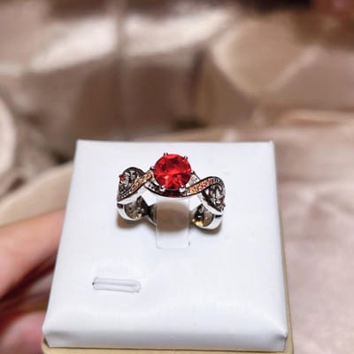 Europese en Amerikaanse Luxe Dames Platina Ringen Rode Korund Zirconium Micro Gezet Ring Accessoires No. 10 white