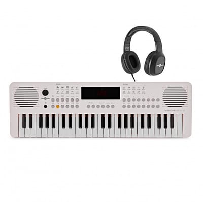 VISIONKEY-2 49-toets Draagbaar Keyboard, Wit en Koptelefoonset