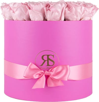 Flowerbox longlife Ciara metallic roze - Rosuz - Luxe cadeau voor haar