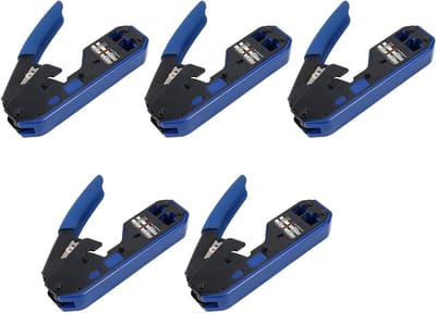 Netwerk Krimptang - Kabeltang Stripper - Netwerk Installatie - 3-in-1 Functie - 5 Stuks - Zwart