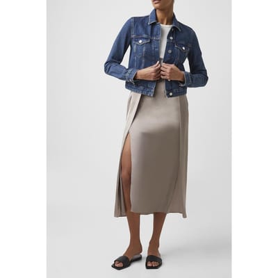 French Connection Macee Micro Wstrn Denim Ls Jkt Indigo Wash Taglia: 6 | Giacche di jeans Outlet | Donna | Blu