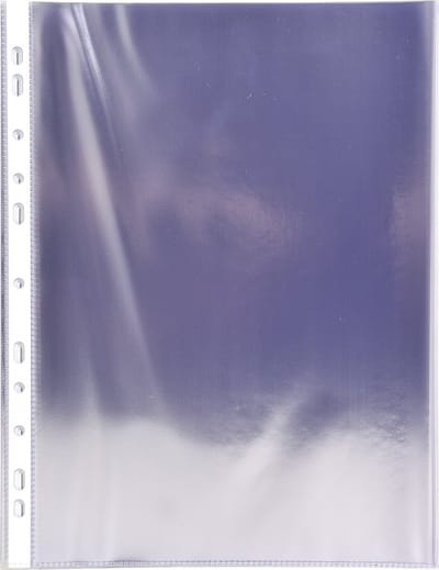 Exacompta 10x Pak van 10 geperforeerde showtassen - gladde PVC - A4 - Transparant - 3195E