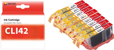 INKFIND CLI-42 inktcartridge multipack (8 Pack) compatibel met Canon CLI-42 CLI42 (8-pack BK C M Y PC PM GY LGY) Geschikt voor Canon Pixma Pro-100 Pro100s – 8 Pack