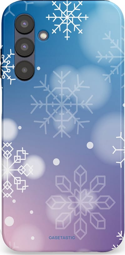 Casetastic hoesje geschikt voor Samsung Galaxy A25 - Dubbellaagse bescherming - Winterse Sneeuwvlokken - Fashion Case - Lichtblauw Lavendel Lichtgrijs Lichtroze
