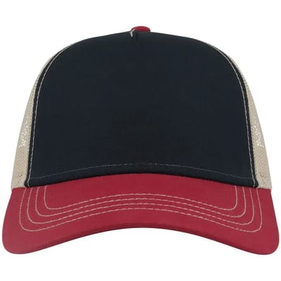 Atlantis Headwear Rapper Canvas Cap Recycled AT426 - Navy/Burgundy/Khaki - One size