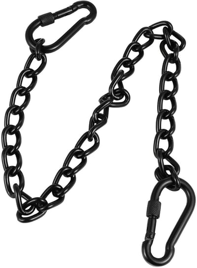 Hangmat Ophangset - Schommelketting Haken - Buiten Ontspannen - Roestvrij Staal - 66 cm - Zwart