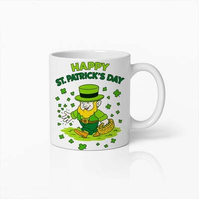 Vrolijke St. Patrick’s Day Mok 330ml – Grappige Kabouter Ontwerp Koffiebeker – Perfect Iers Cadeau voor St. Patrick’s Vieringen