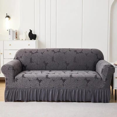 1/2/3/4 Zits Bankhoes Enkel Dubbel Drie Vierzits Elastisch All-inclusive Stofdicht Bankhoes Effen kleur bankhoes 2 Seat(145-185cm) grijs