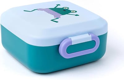 Rikko Broodtrommel voor kinderen, met vakken, dierenparade, bento box + snackbox met vakken, BPA-vrije lunchbox voor kinderen, broodtrommel voor kleuterschool, brooddoos past in elke rugzak