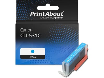 PrintAbout huismerk Inktcartridge CLI-531C Cyaan Geschikt voor Canon
