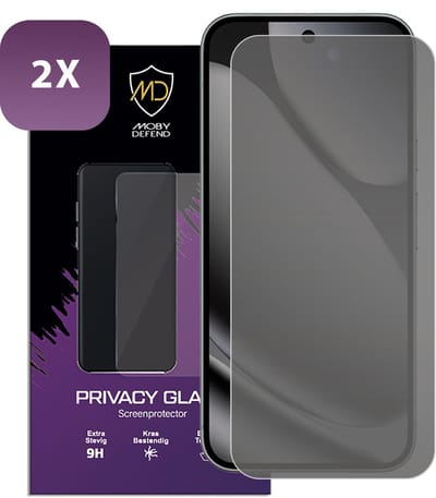2-Pack MobyDefend Screenprotectors - Geschikt voor Google Pixel 10 Pro XL - HD Privacy Glass Screensavers
