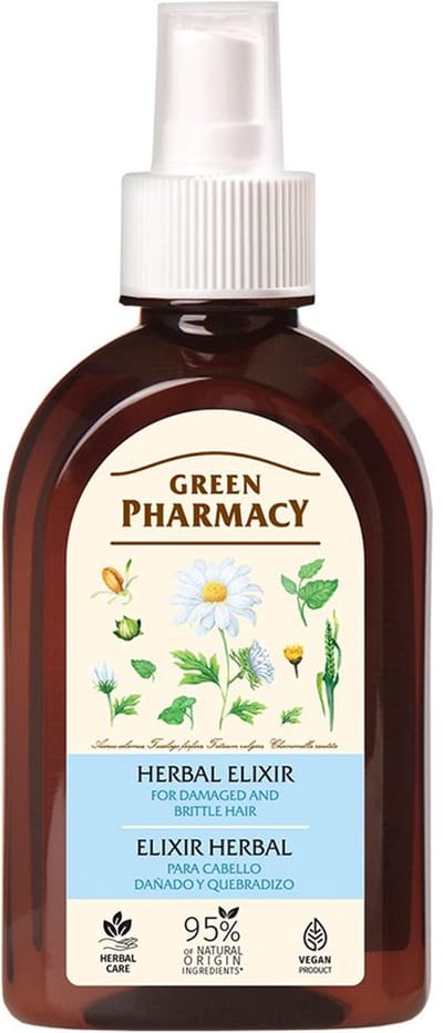 Kruidenelixer voor beschadigd haar met Kalmoeswortel - klis olie - kamille - gezond haar 250ml