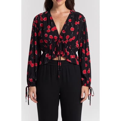 The Kooples Long-lasting Top Black - Red Größe: 34 | Longsleeves Outlet | Damen | Schwarz