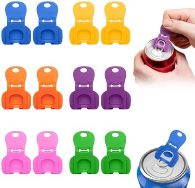 Dailygoods- Blikopener met dubbele functie - Kunststof - Deksel - Handmatige opener - Duurzaam - Voor frisdrank/bier - Drankopener