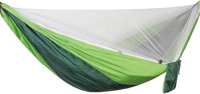 Draagbare hangmat - Nylon hangmat - Ontspannen buiten - Inclusief ophangset - Voor twee personen - Groen