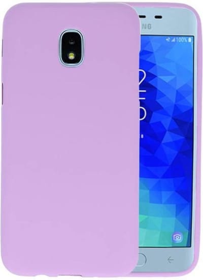 Hoesje Geschikt voor de Samsung Galaxy J3 2018 - Backcover Color Telefoonhoesje - Paars