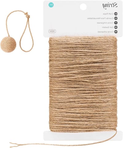 Natuurlijke Jute Touw 50 m, 2 mm Dikte, Ideaal voor Tuinieren, Cadeauverpakking en Planten Decoratie