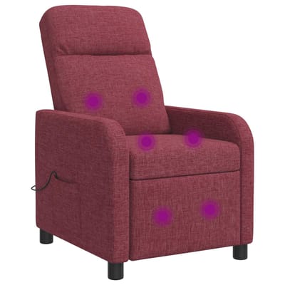 vidaXL - Massage - Relaxstoel - Wijnrood - Stof