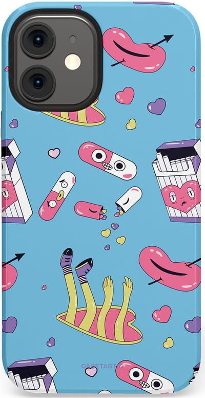 Casetastic Hoesje Geschikt voor Apple iPhone 12 Mini - Stijlvolle Beschermende Duo-layer Case - Liefdespil