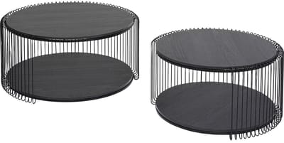 Salontafel Wire Double zwart hout (2/Set) Kare Design