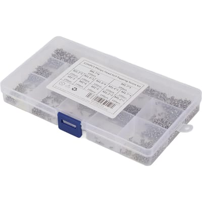 1200 stuks Zelftappende schroef Ronde kop Kruiskop Zilver Zwart Koolstofstaal Beslag M1 M1.2 M1.4
