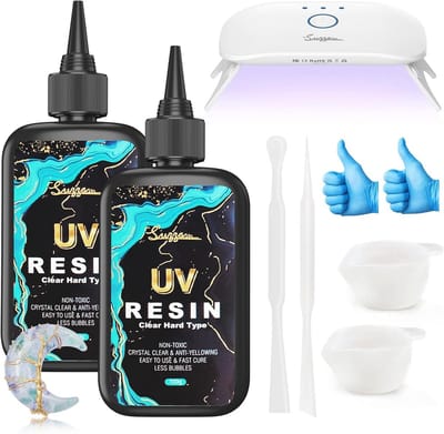 Dailygoods- UV Harsset 200 g - Kristalheldere UV Hars - UV Uithardende Hars - Niet-giftig - Eenvoudig te gebruiken - Voor Sieraden en Kunstprojecten