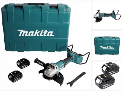 Makita DGA 900 GKX2 accu haakse slijper 36V ( 2x18V ) 230mm borstelloos + 2x accu 6,0Ah + Ezynut + koffer - zonder lader