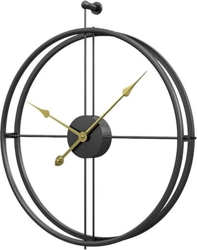 SensaHome Minimalistische Wandklok - Stille Design Klok - Compact en Elegant - 52x59cm - 1,8 kg - Metaal - Zwart