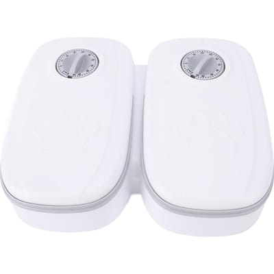 2 Maaltijden Automatische Huisdier Voerbak Timer Functie Anti-Slip Onderkant Aparte Bakjes Hond Kat Voer Dispenser grijze kleur