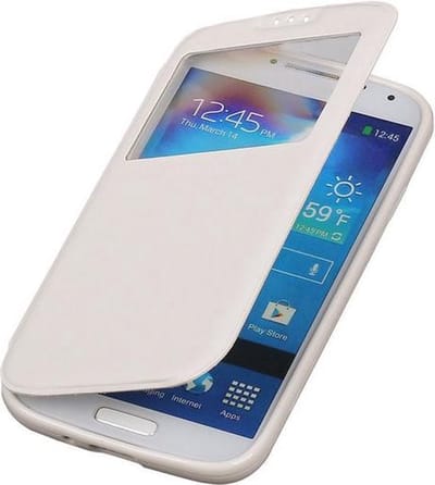 Polar View Map Case Wit Samsung Galaxy S4 I9500 TPU Bookcover Hoesje