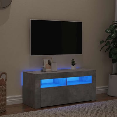 vidaXL - Tv-meubel - met - LED-verlichting - 90x35x40 - cm - betongrijs