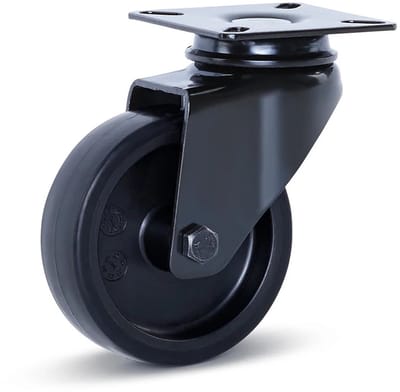 Meubel zwenkwiel zwart met topplaat - 75mm - 60kg