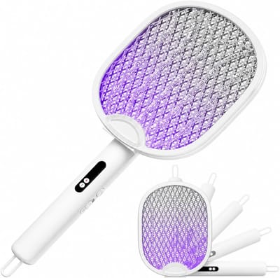 Elektrische Vliegenmepper Oplaadbaar – USB Insectenzapper met Veiligheidsrooster voor Vliegen, Muggen en Wespen